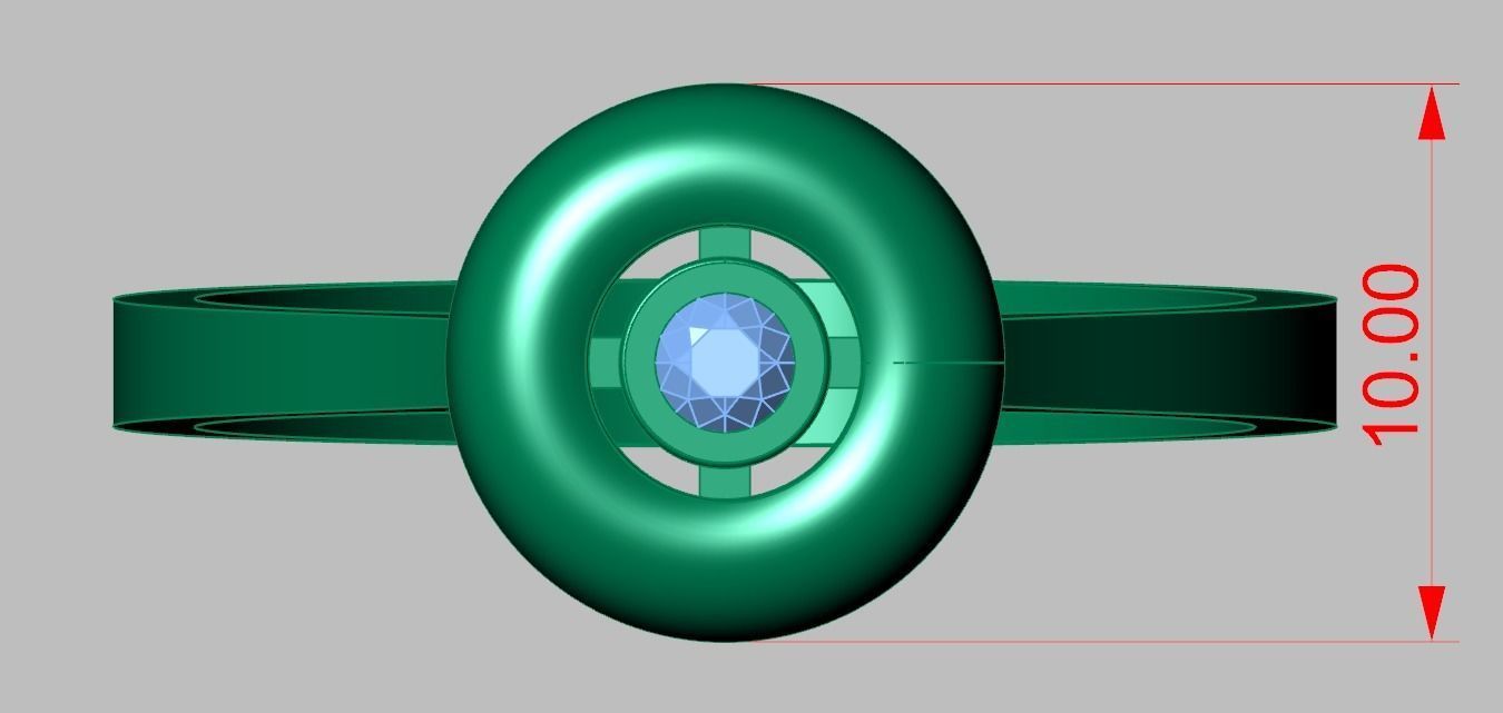 Diamond ring 0579 3D printable model  3D print model_14