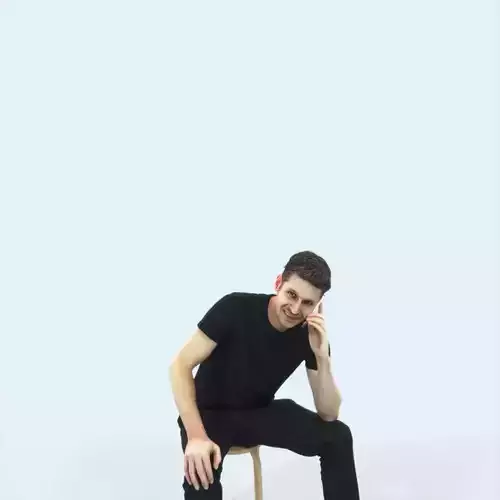 Jayne 02B Summer Cell Phone Sitting Casual Man