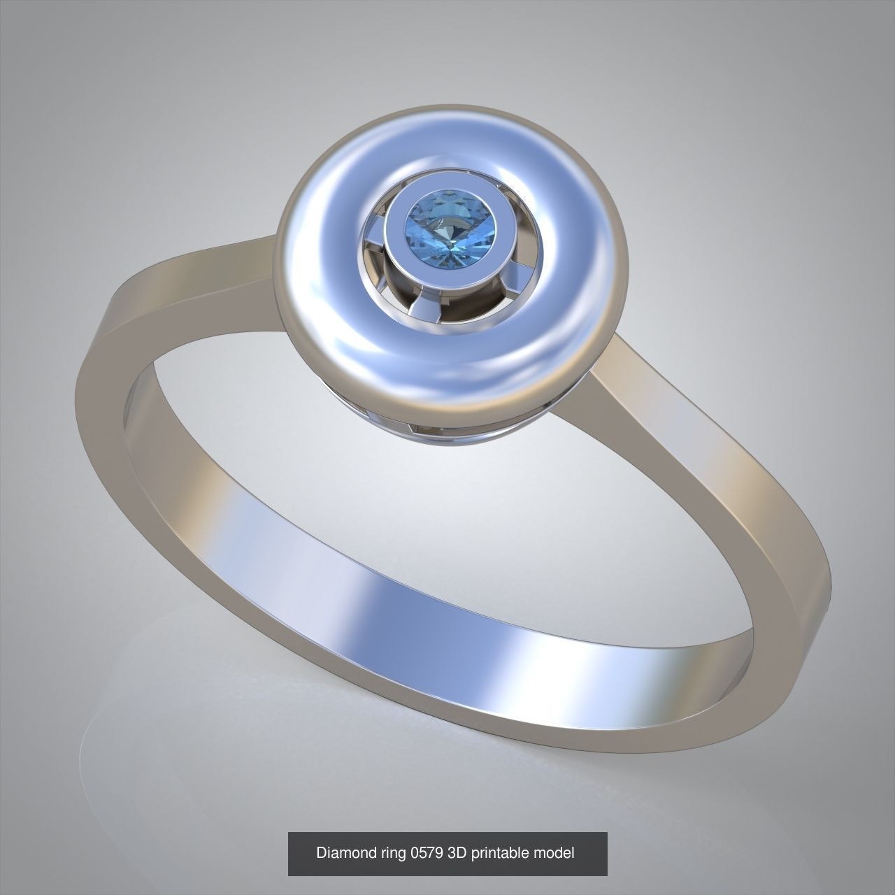 Ring Earring and Pendant Set 3D printable model 0086 3D Model Collection_7