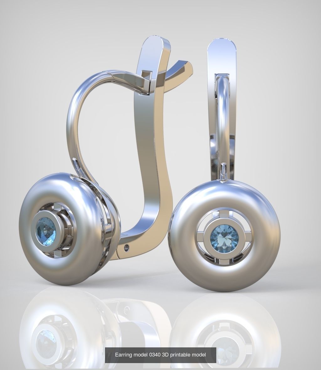 Ring Earring and Pendant Set 3D printable model 0086 3D Model Collection_6