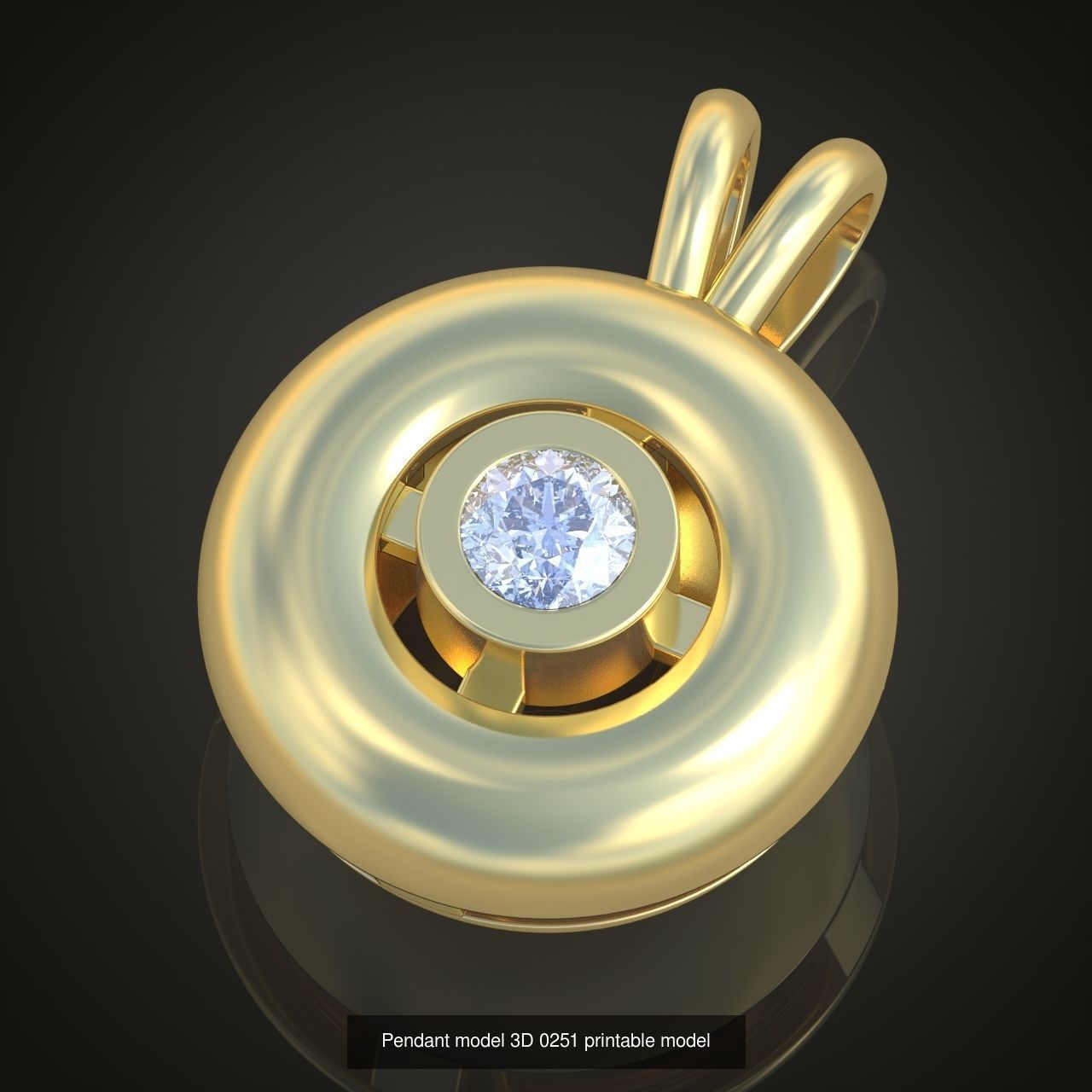 Ring Earring and Pendant Set 3D printable model 0086 3D Model Collection_5