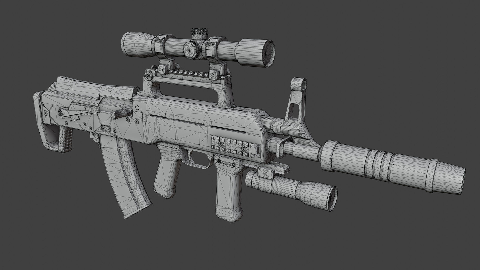 KPA Type 88 Bullpup Low-poly 3D model_7