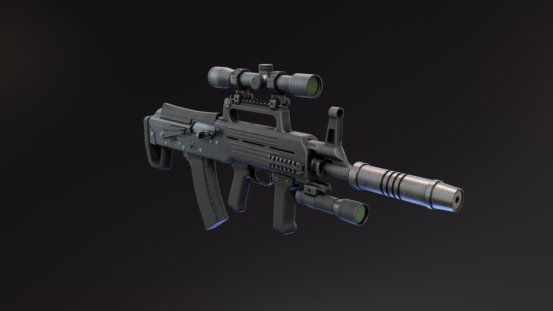 KPA Type 88 Bullpup Low-poly 3D model_2