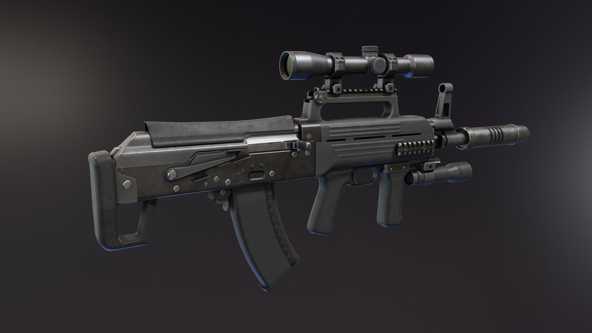 KPA Type 88 Bullpup Low-poly 3D model_3
