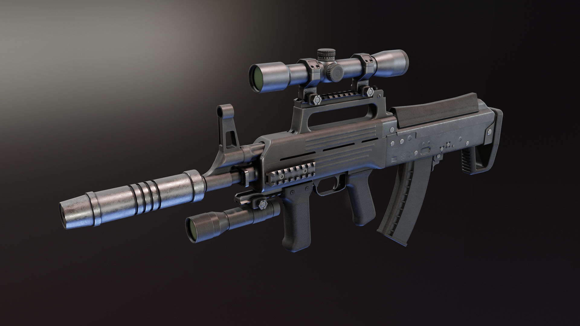KPA Type 88 Bullpup Low-poly 3D model_1
