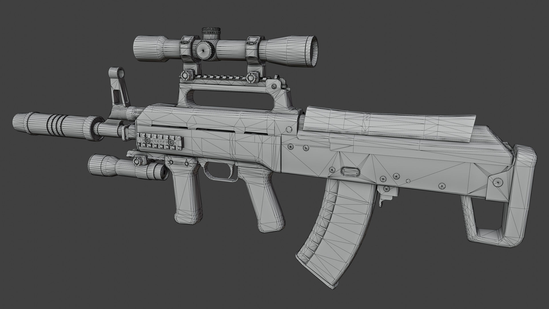 KPA Type 88 Bullpup Low-poly 3D model_6