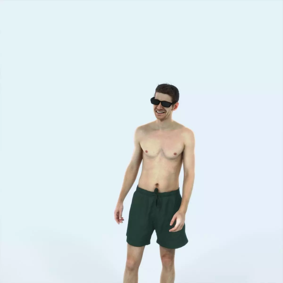 Jayne 08I Beach Listening Sports Man Low-poly 3D model_0