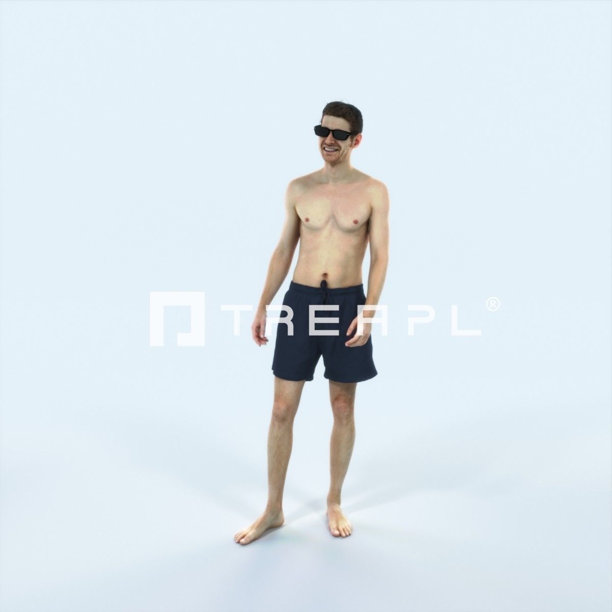 Jayne 08G Beach Listening Sports Man Low-poly 3D model_1