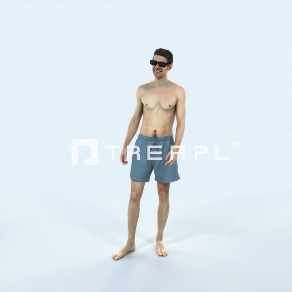 Jayne 08E Beach Listening Sports Man Low-poly 3D model_1