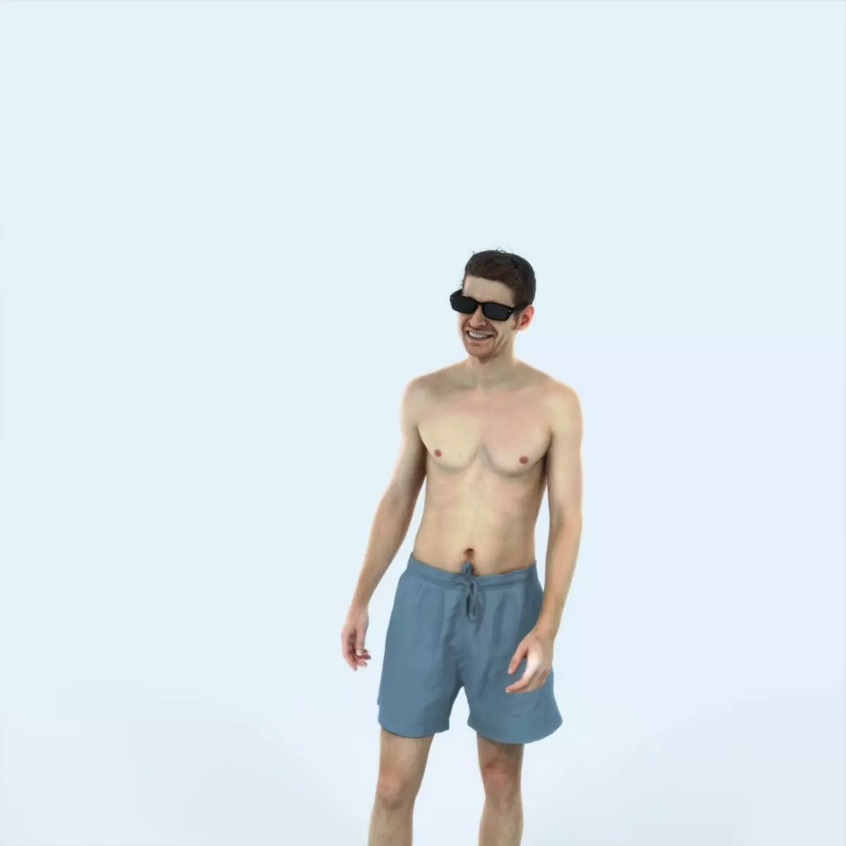 Jayne 08E Beach Listening Sports Man Low-poly 3D model_0