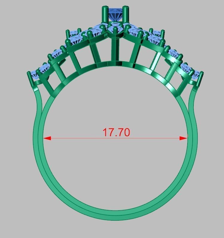 Diamond ring 0580 3D printable model 9 3D print model_12