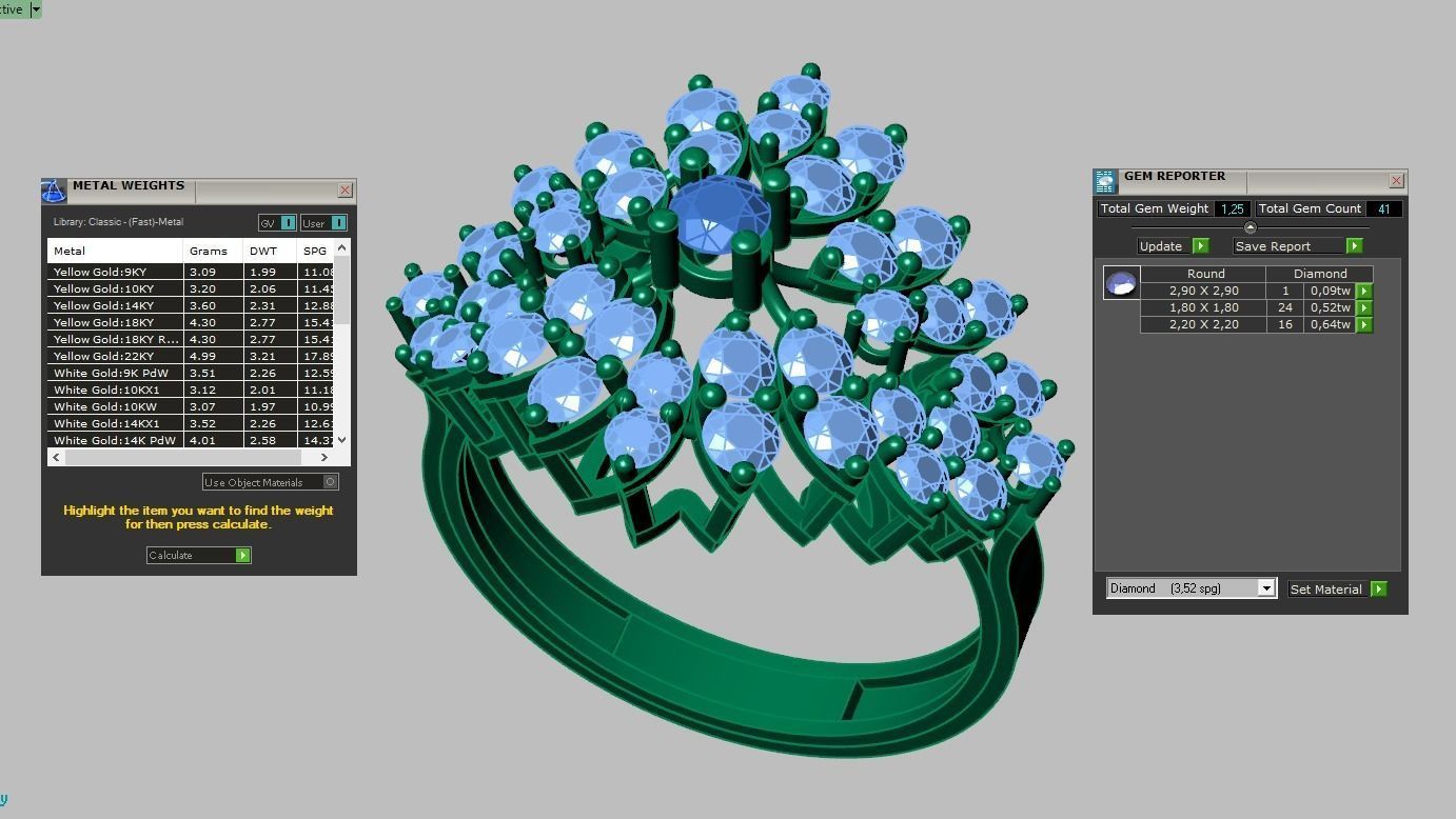 Diamond ring 0580 3D printable model 9 3D print model_15