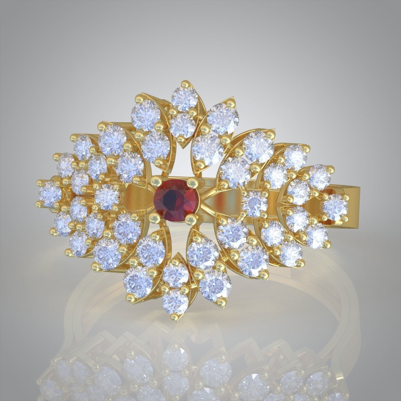 Diamond ring 0580 3D printable model 9 3D print model_7