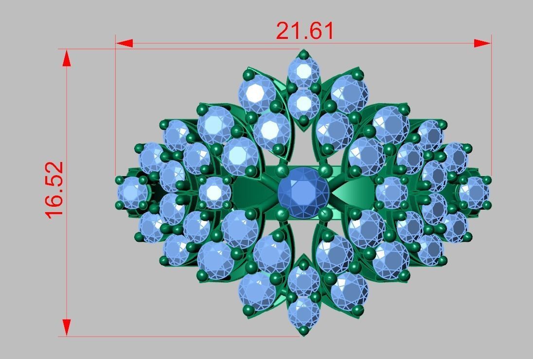 Diamond ring 0580 3D printable model 9 3D print model_14