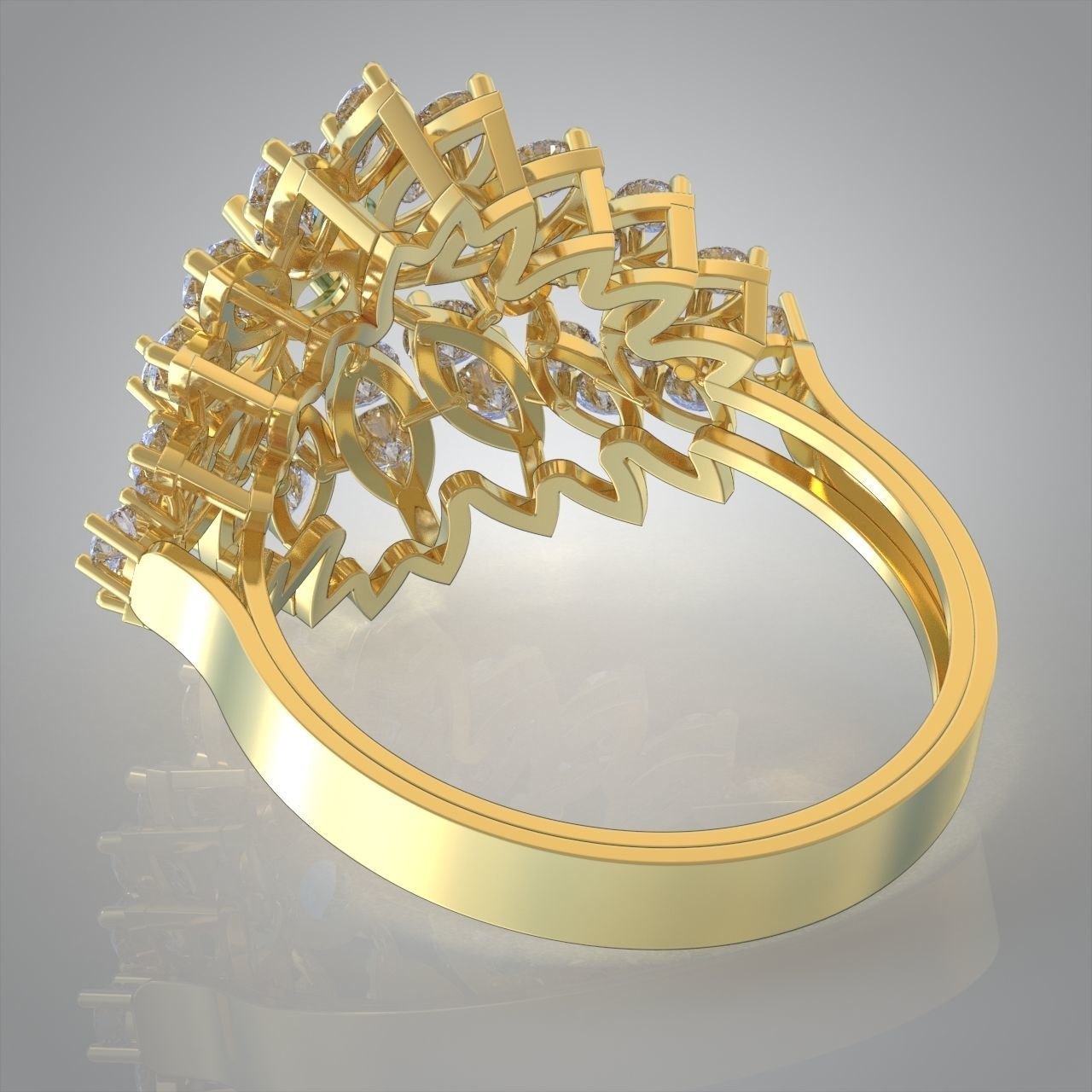 Diamond ring 0580 3D printable model 9 3D print model_11