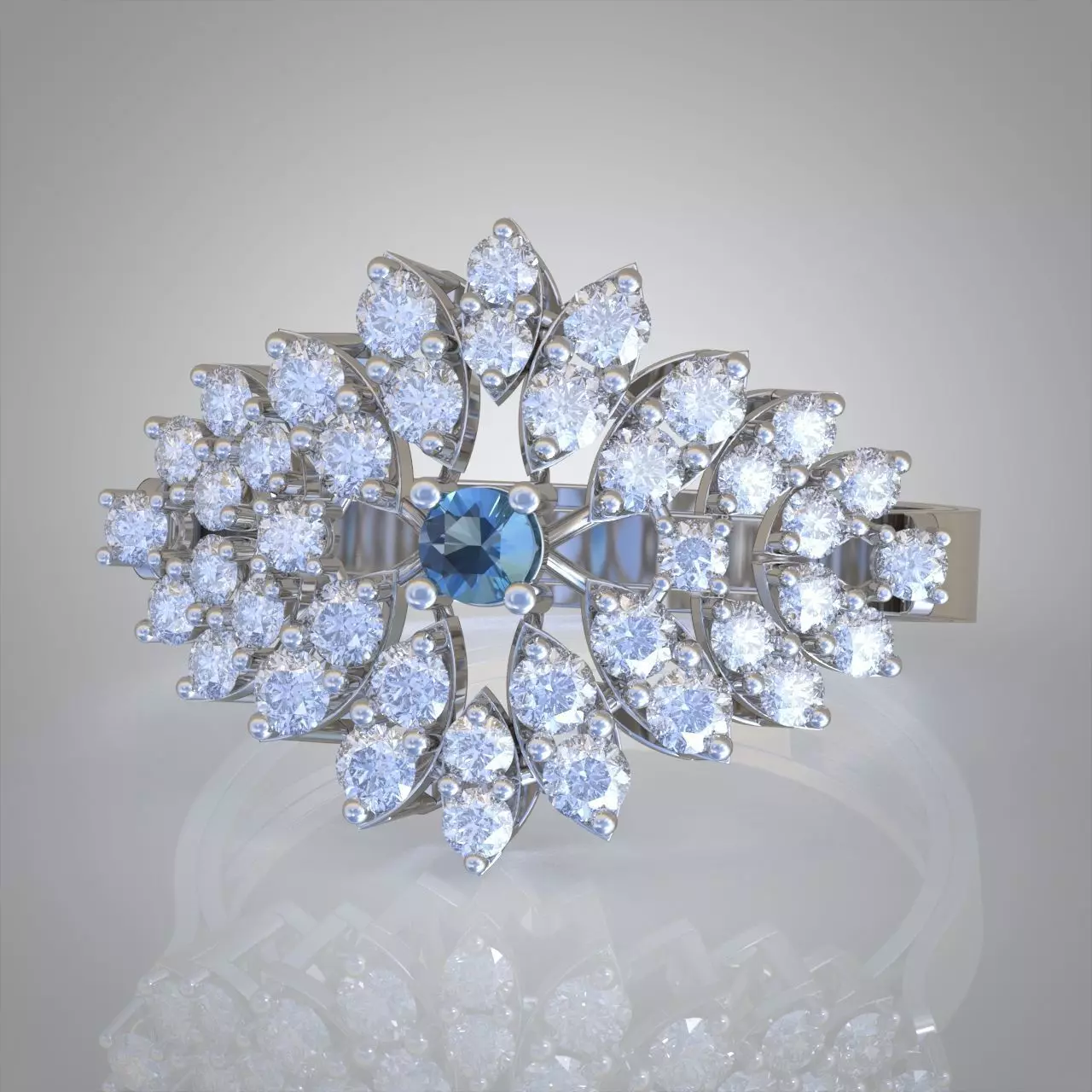 Diamond ring 0580 3D printable model 9 3D print model_0