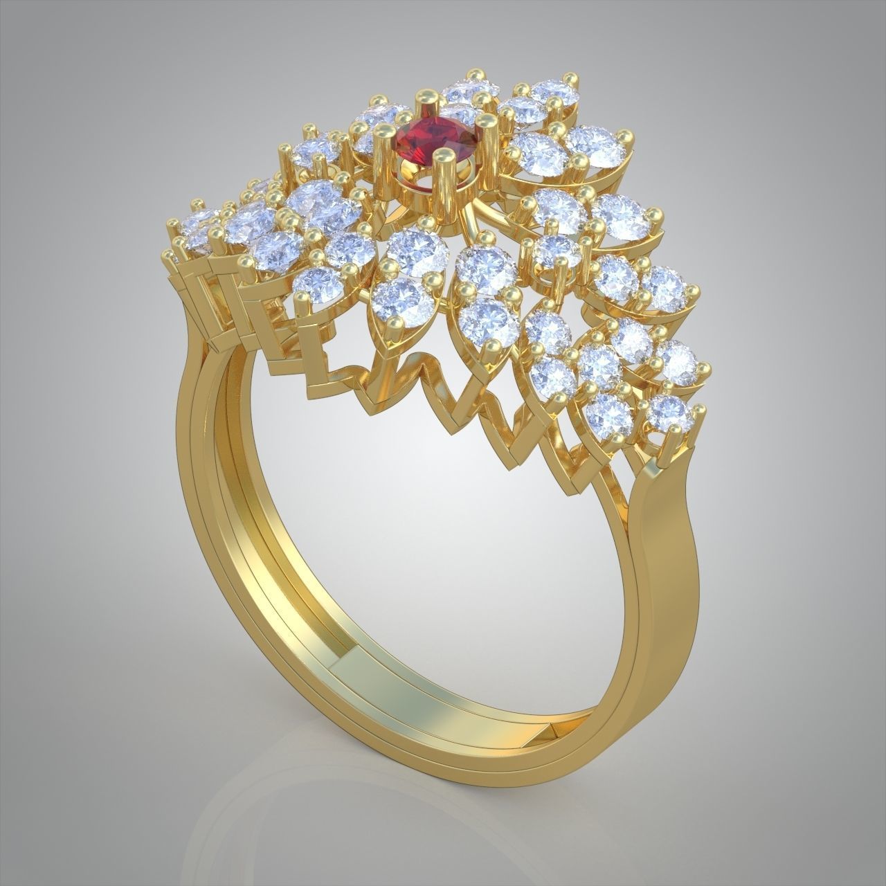 Diamond ring 0580 3D printable model 9 3D print model_4