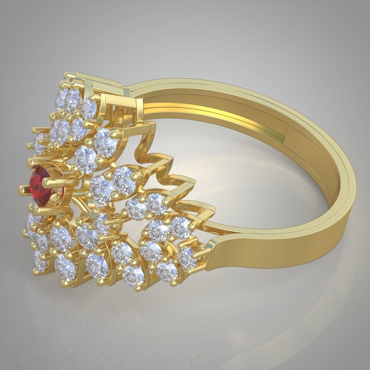 Diamond ring 0580 3D printable model 9 3D print model_8