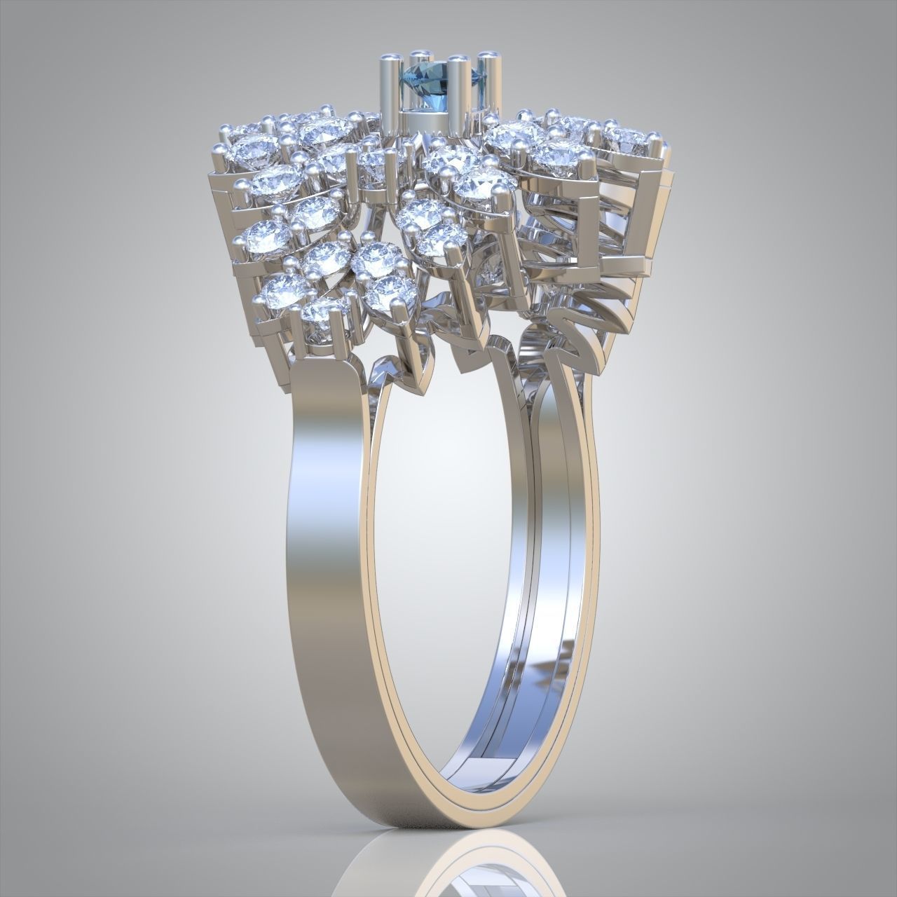 Diamond ring 0580 3D printable model 9 3D print model_6