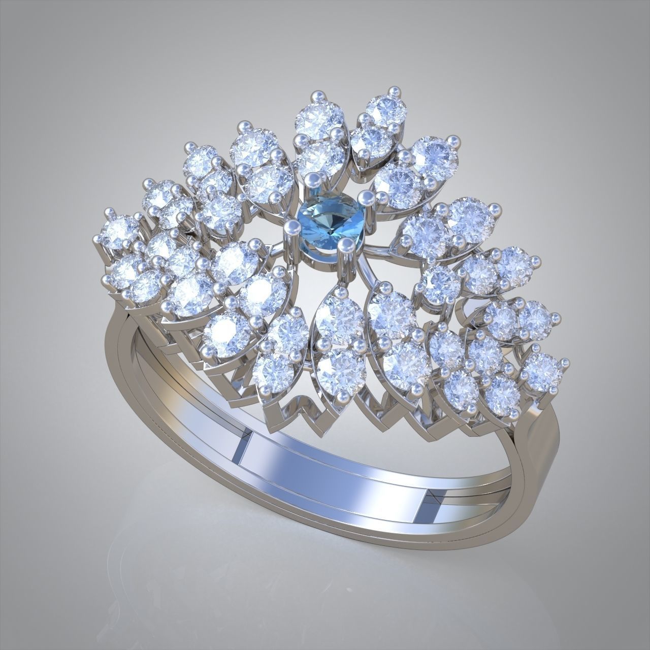 Diamond ring 0580 3D printable model 9 3D print model_2