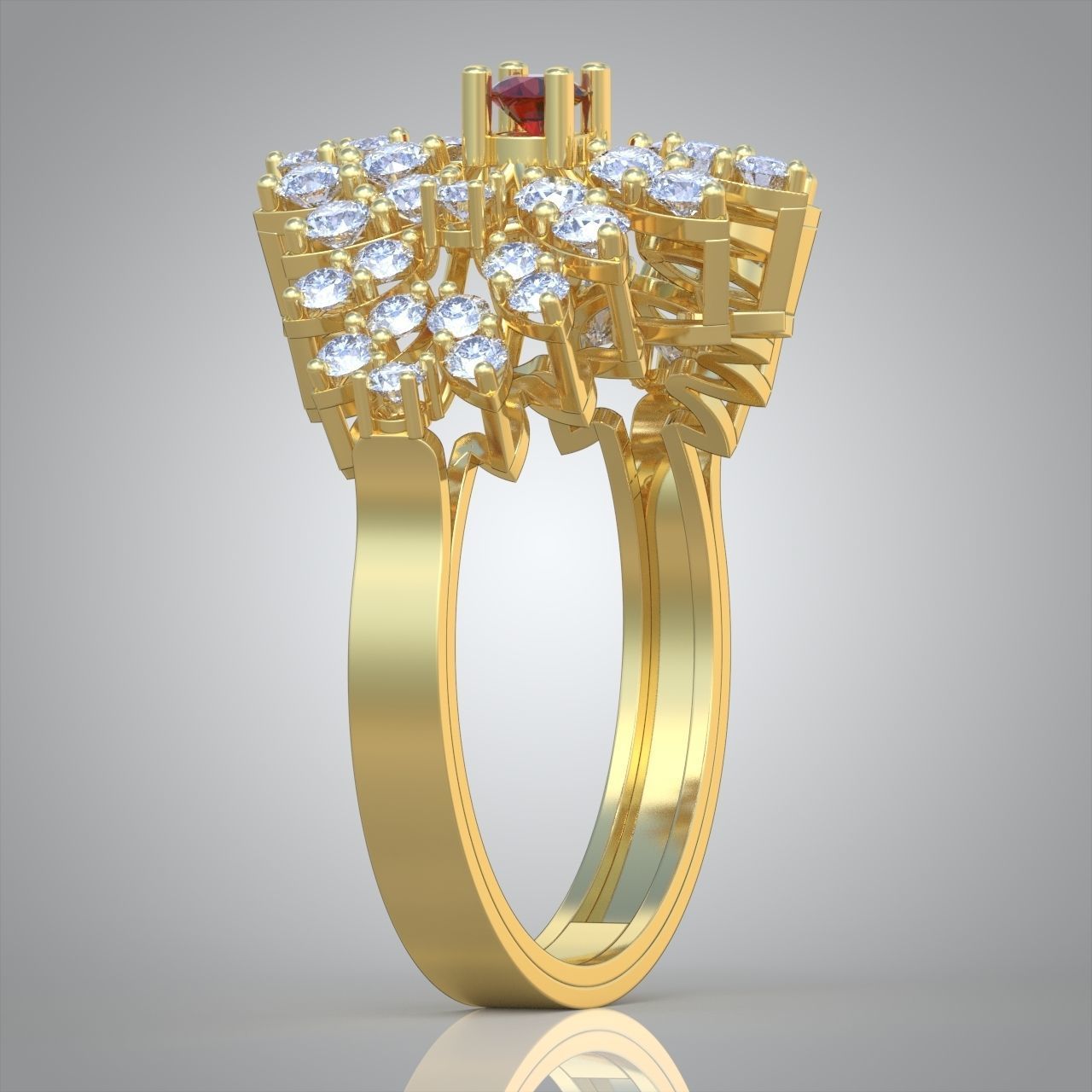 Diamond ring 0580 3D printable model 9 3D print model_5