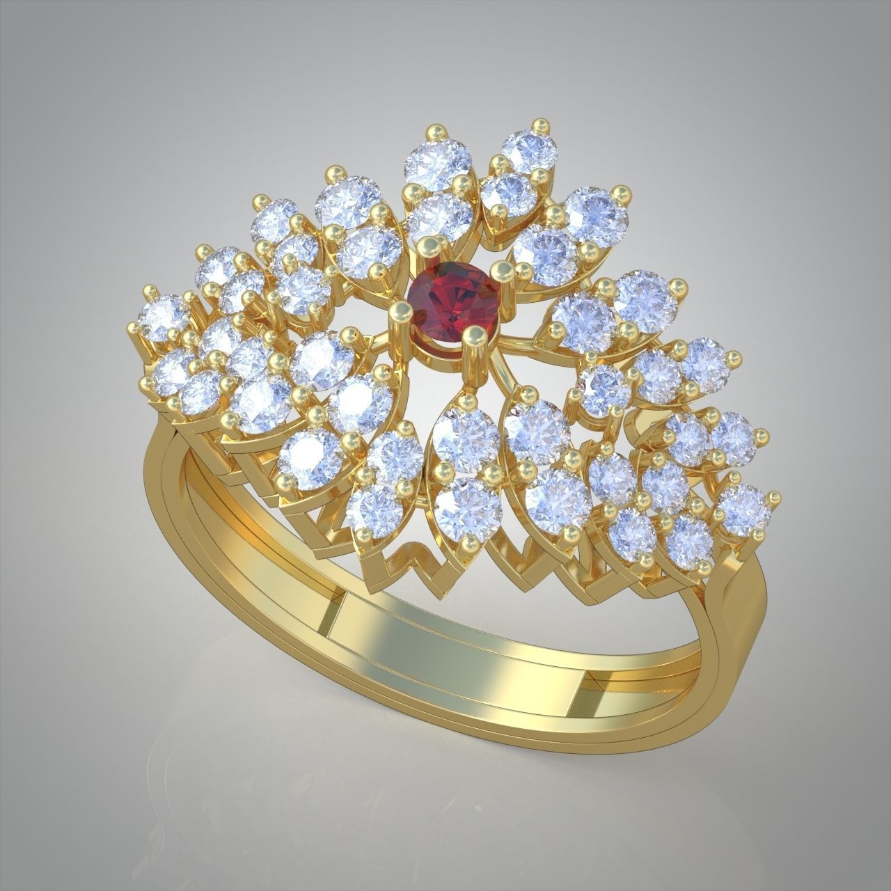 Diamond ring 0580 3D printable model 9 3D print model_1