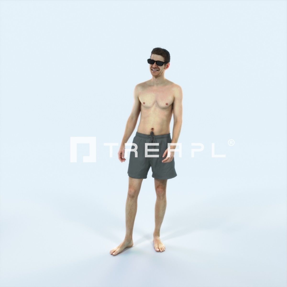 Jayne 08C Beach Listening Sports Man Low-poly 3D model_1