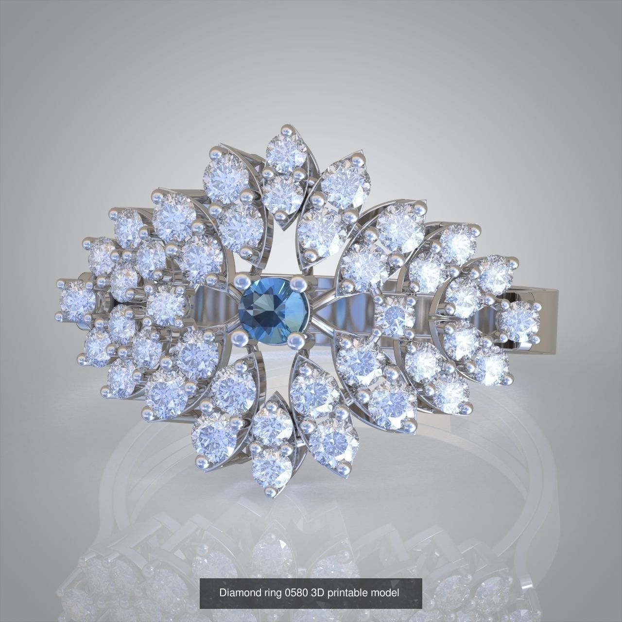 Ring and Earring Set 3D printable model 0087 3D Model Collection_5