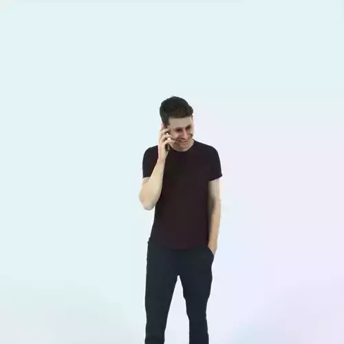 Jayne 19J Cell Phone walking Casual Man