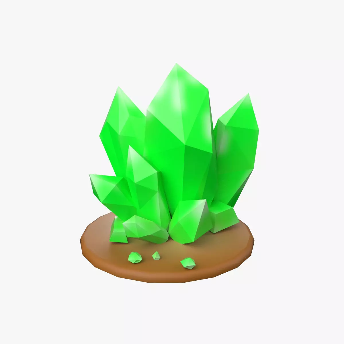 Stylized gem stone 3D model_0