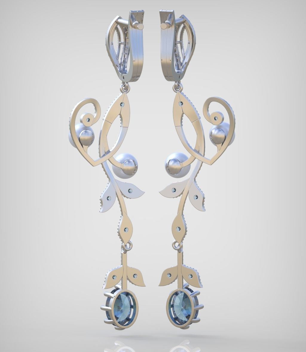 Earring model 0342 3D printable model9 3D print model_3