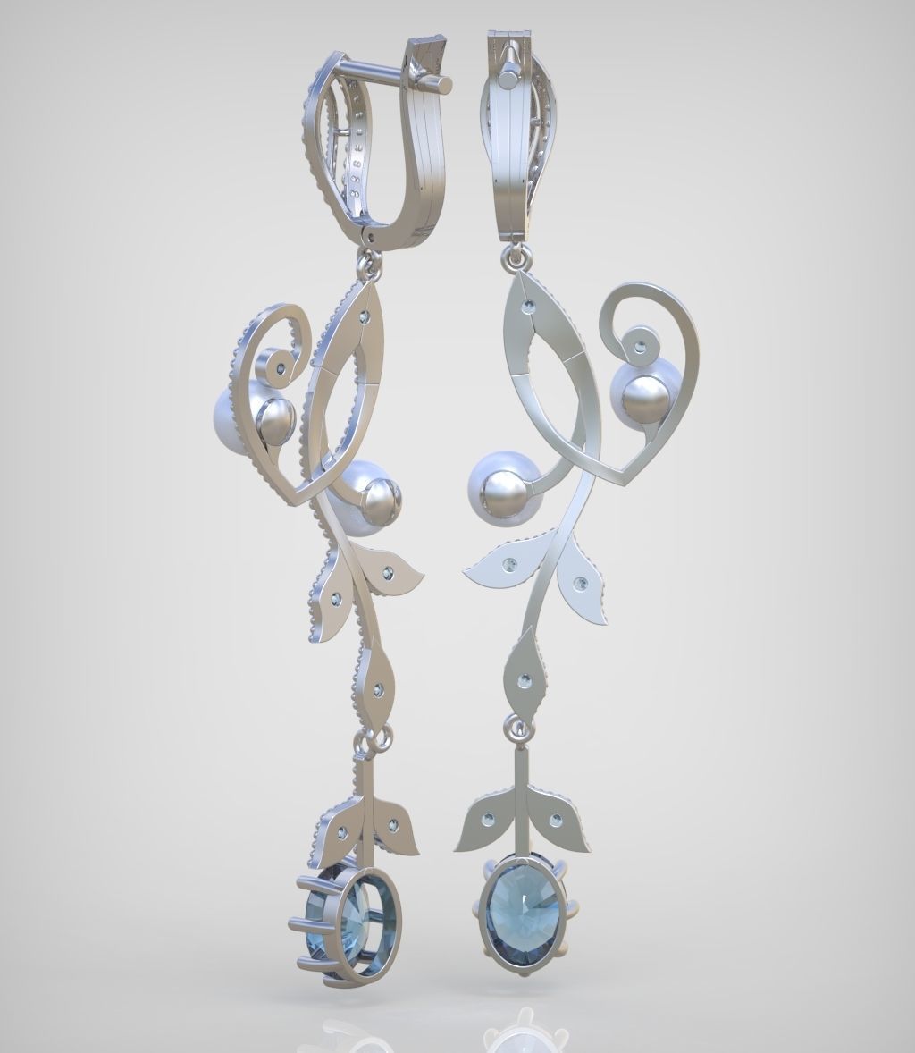 Earring model 0342 3D printable model9 3D print model_4