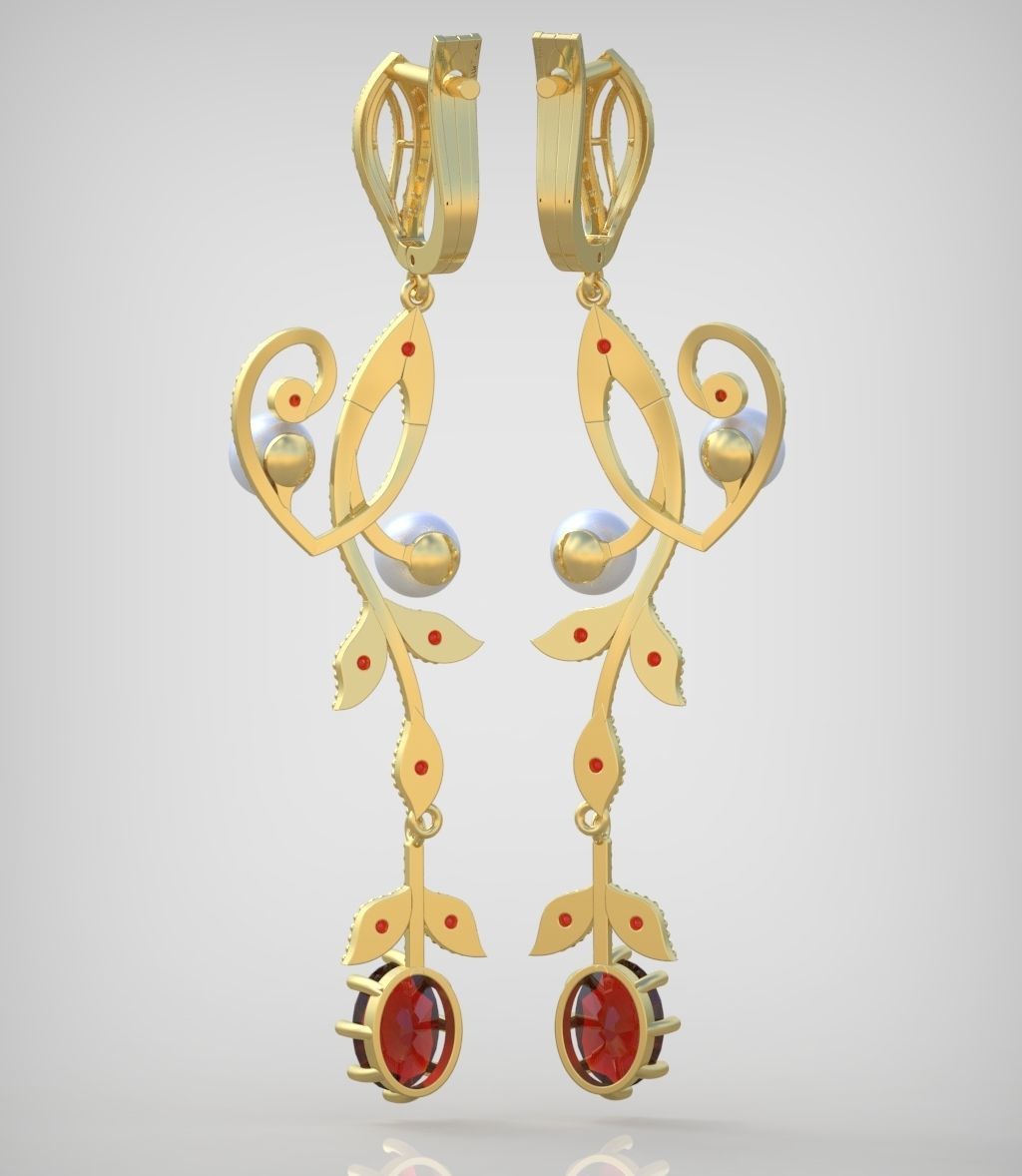 Earring model 0342 3D printable model9 3D print model_2