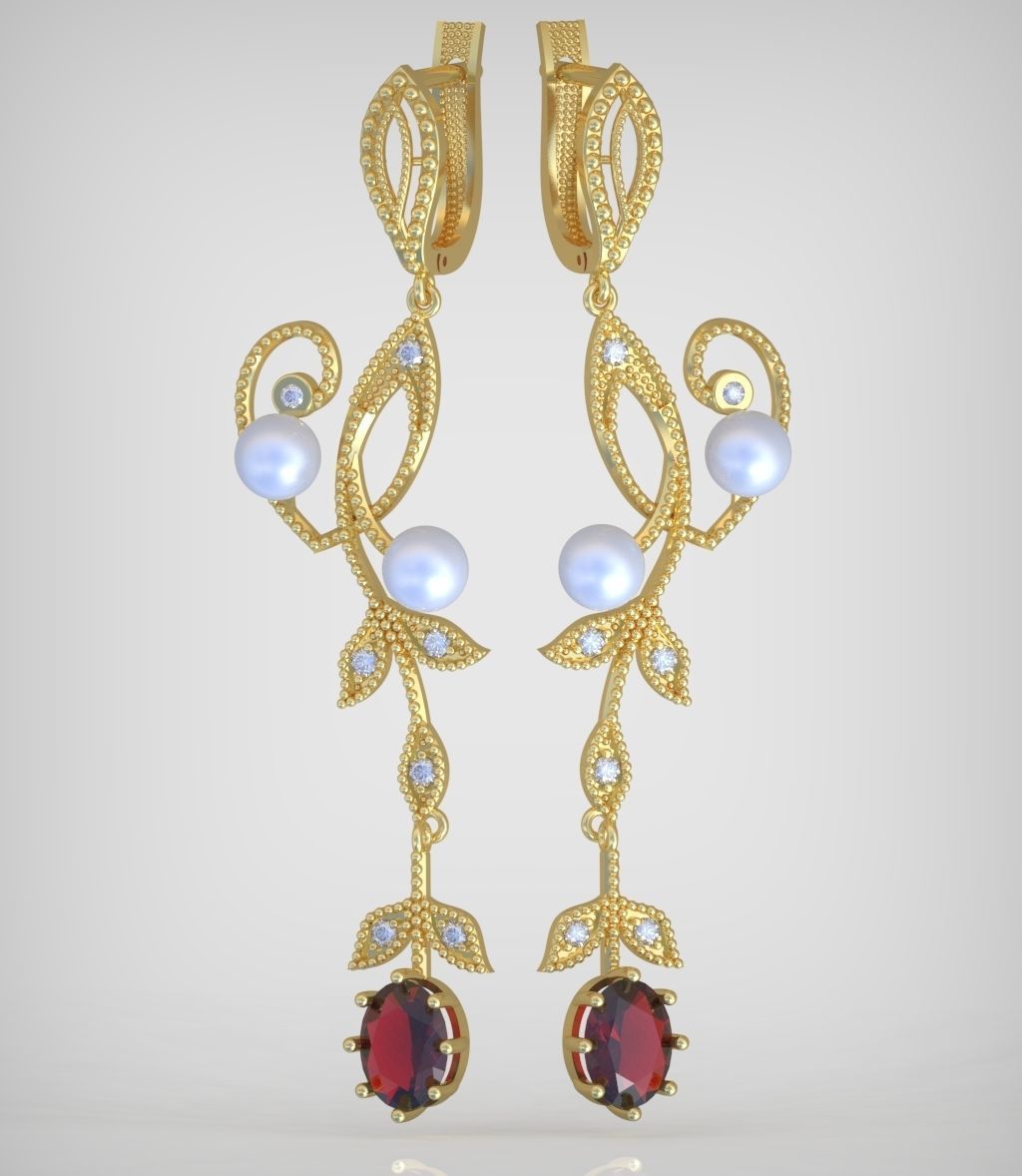 Earring model 0342 3D printable model9 3D print model_7