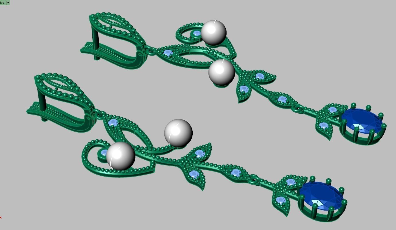 Earring model 0342 3D printable model9 3D print model_9