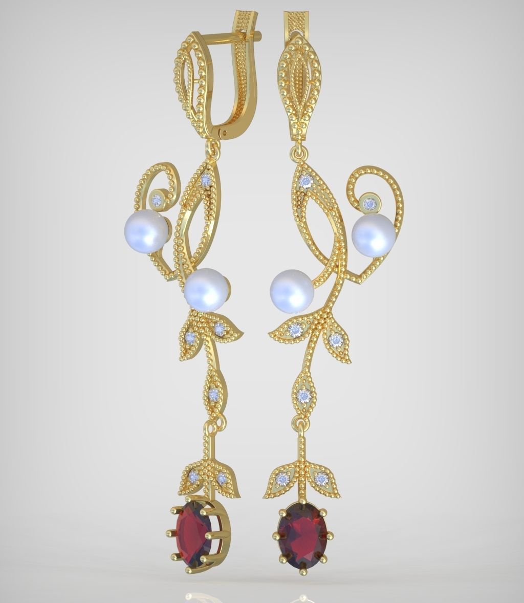 Earring model 0342 3D printable model9 3D print model_1