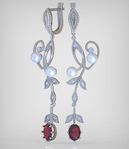 Earring model 0342 3D printable model9 3D print model