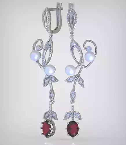 Earring model 0342 3D printable model9 3D print model