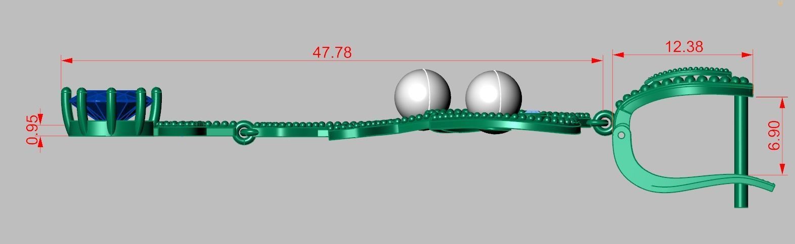 Earring model 0342 3D printable model9 3D print model_8