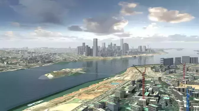 Seoul South Korea Low-poly 3D model