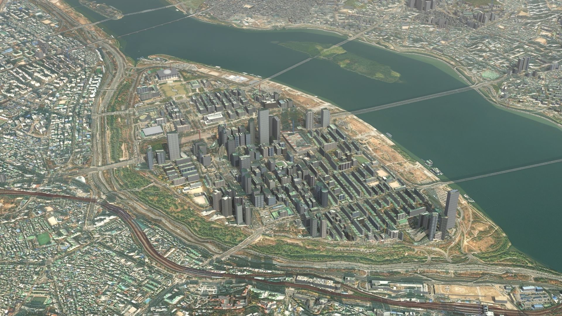 Seoul South Korea Low-poly 3D model_2