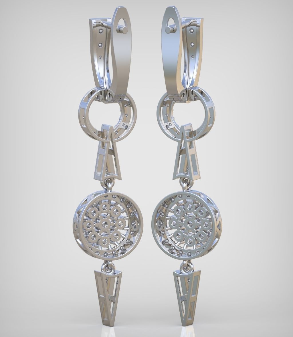 Earring model 0343 3D printable model 3D print model_3