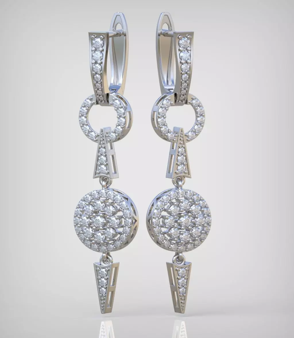 Earring model 0343 3D printable model 3D print model_0