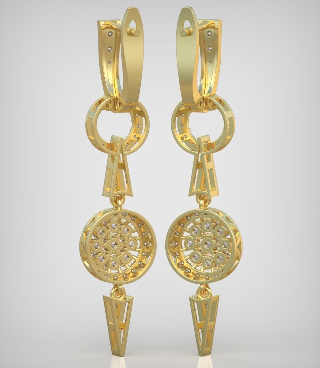 Earring model 0343 3D printable model 3D print model_2