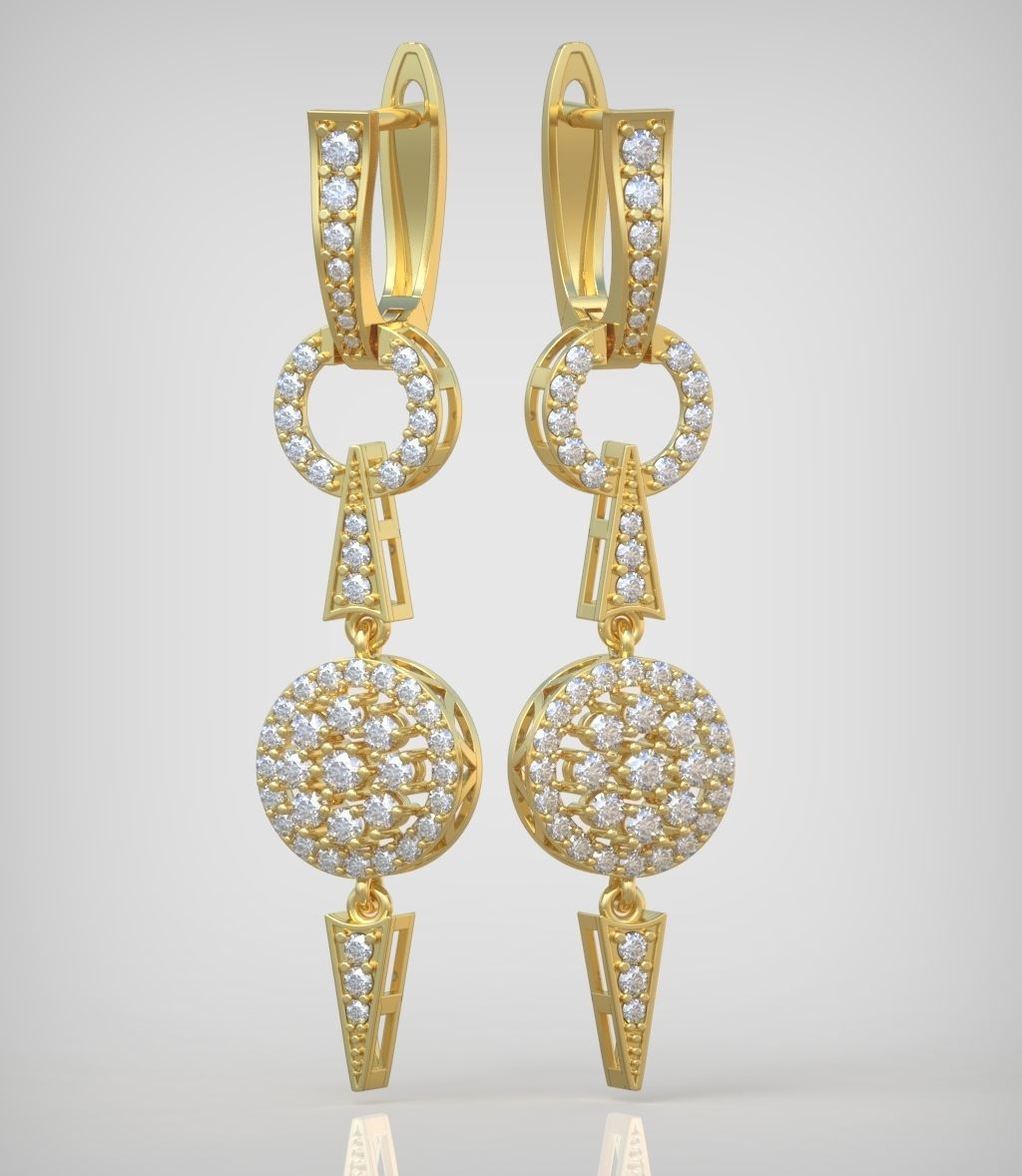 Earring model 0343 3D printable model 3D print model_1