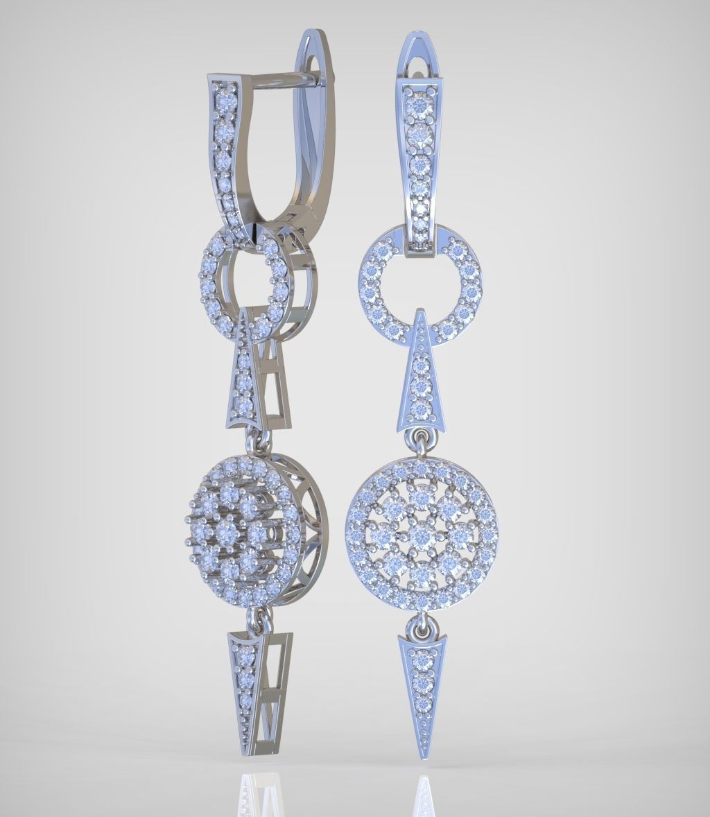 Earring model 0343 3D printable model 3D print model_7