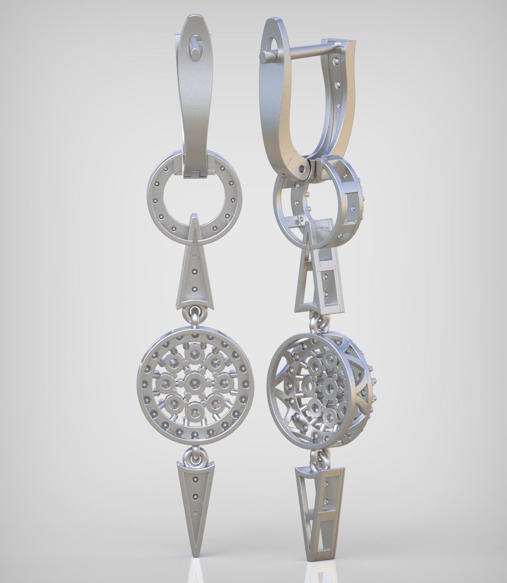 Earring model 0343 3D printable model 3D print model_4