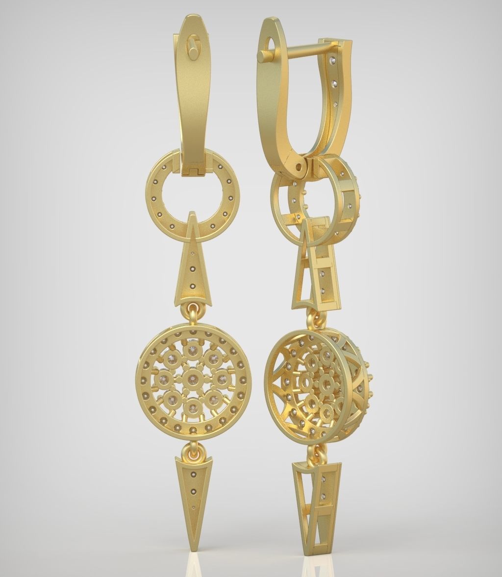 Earring model 0343 3D printable model 3D print model_5