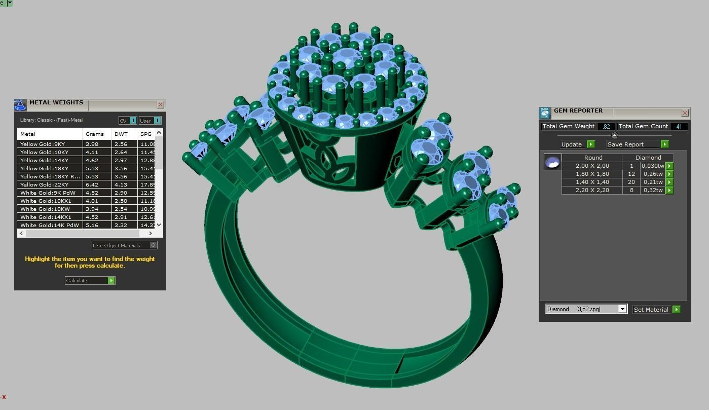 Diamond ring 0582 3D printable model6 3D print model_15