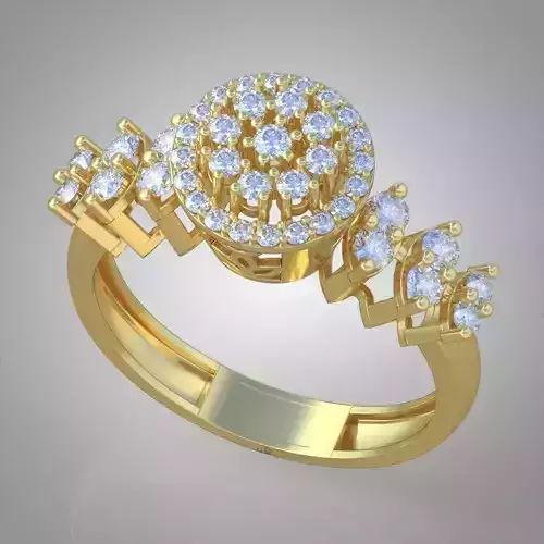 Diamond ring 0582 3D printable model6